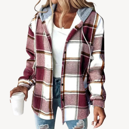 Stylisches Kapuzenjacke Karomuster