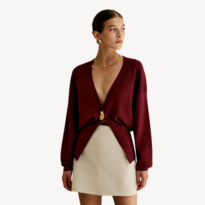 Damen Strickcardigan V-Ausschnitt Modern