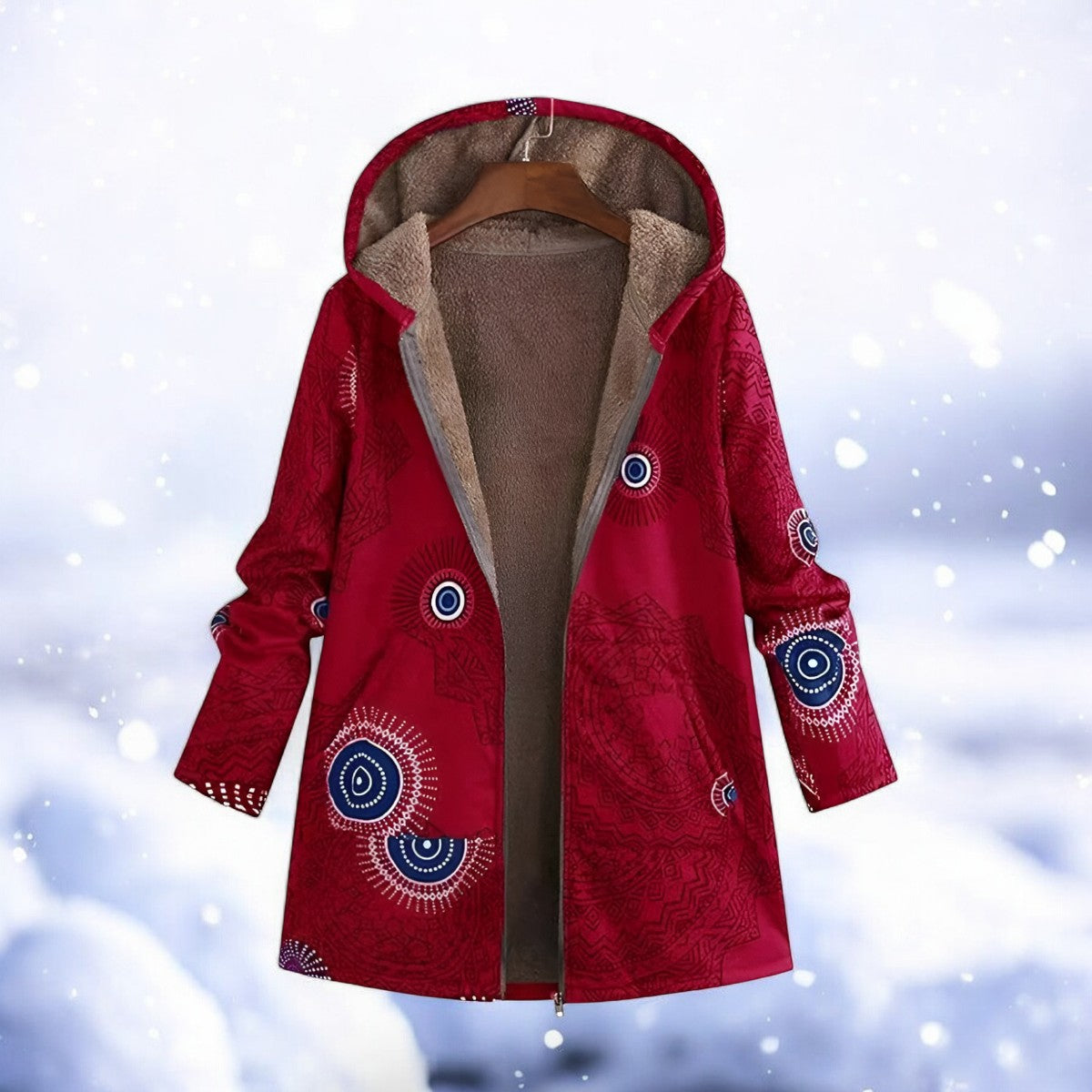 Winterparka Damen Rot Warm - IdealeKleiden