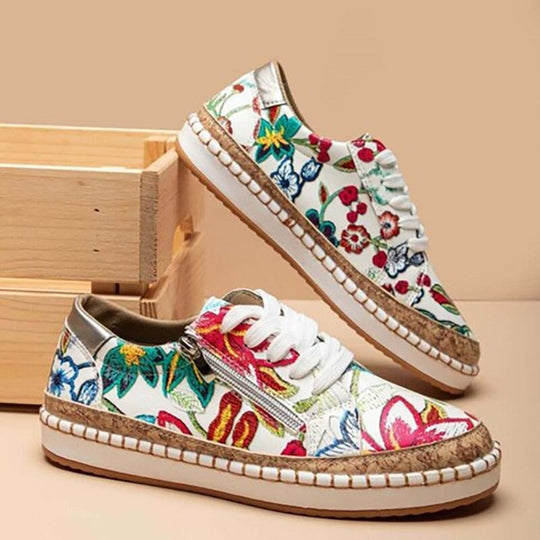 Santorin Blumen Sneaker Damen Trend