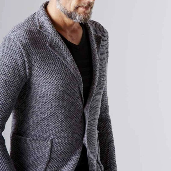 Herren Blazer Fischgrat Muster Klassisch Elegannt