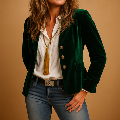 Damen Blazer Slim Fit mit Revers und Seitentaschen