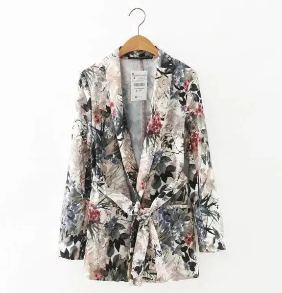 Retro Blazer Damen Floral Muster