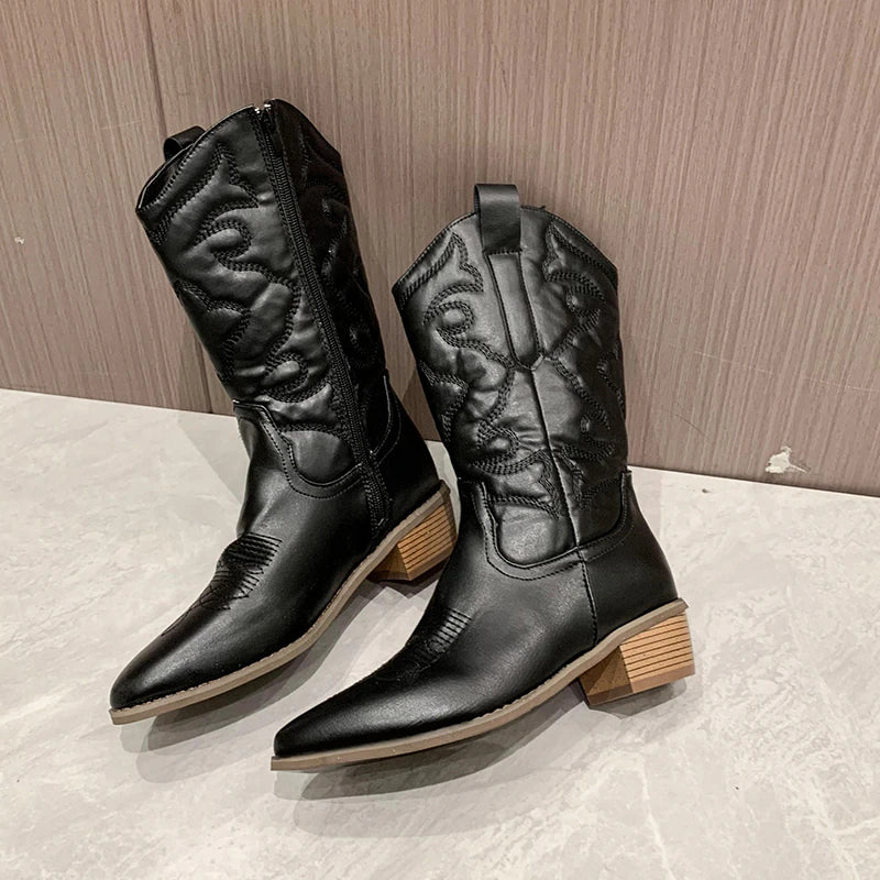 Stilvolle Westernstiefel Damen Retro Look - IdealeKleiden