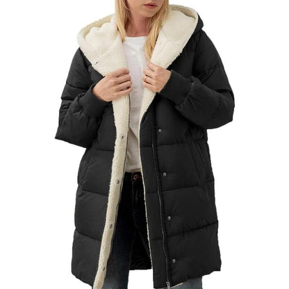 Wintermantel Damen Baumwolle Kapuze Warm