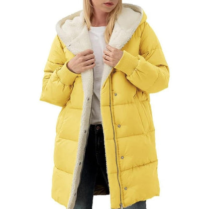 Wintermantel Damen Baumwolle Kapuze Warm