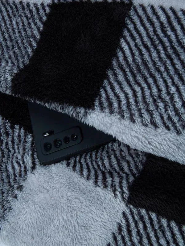 Stylischer Karomantel Damen Wendbar Winter