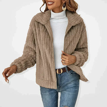 Weicher Plüsch Cardigan Damen Lässig