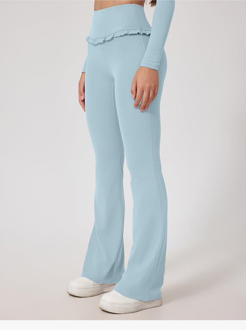 Yoga Hosen Damen Hochwertig Rüschen Detail