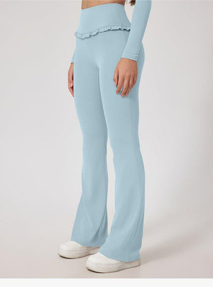 Yoga Hosen Damen Hochwertig Rüschen Detail