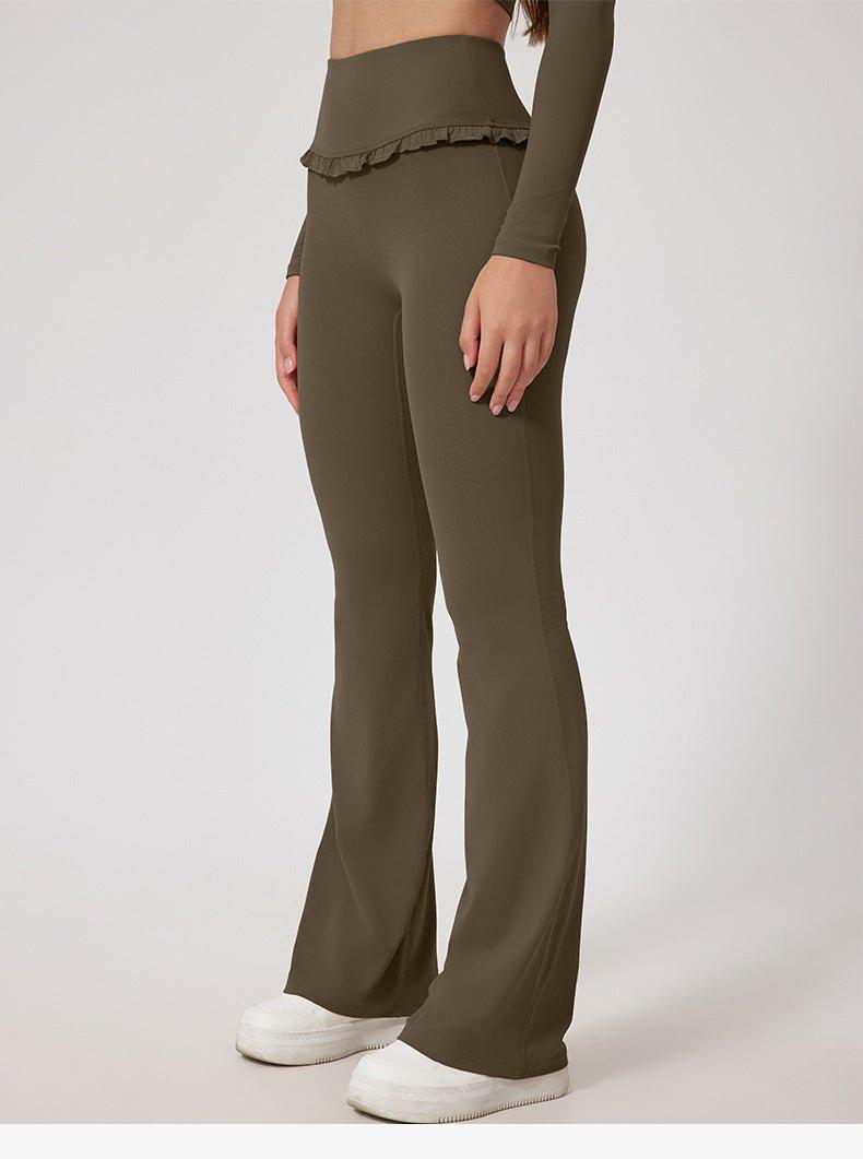 Yoga Hosen Damen Hochwertig Rüschen Detail