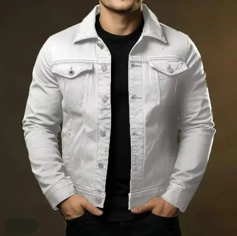 Elegante Herren Jeansjacke Robust Baumwolle