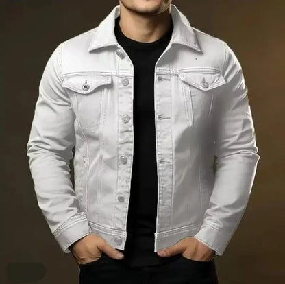 Elegante Herren Jeansjacke Robust Baumwolle
