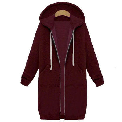 Damen Sweatshirt Lang Geschnitten Reißverschluss