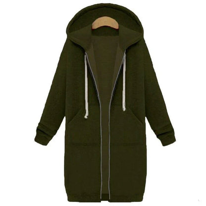 Damen Sweatshirt Lang Geschnitten Reißverschluss