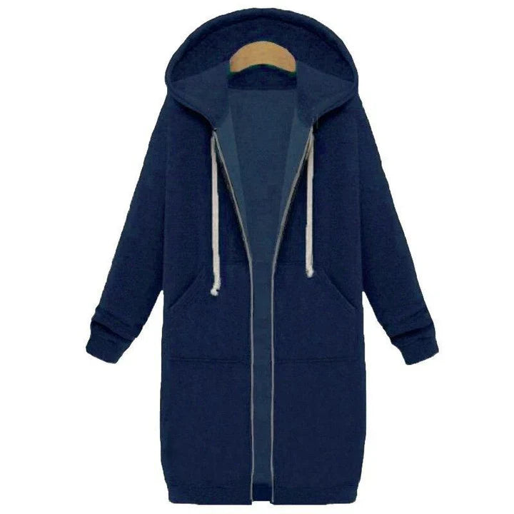 Damen Sweatshirt Lang Geschnitten Reißverschluss