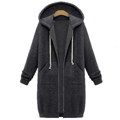Damen Sweatshirt Lang Geschnitten Reißverschluss