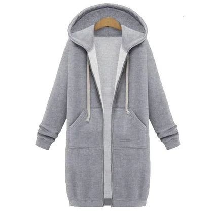 Damen Sweatshirt Lang Geschnitten Reißverschluss