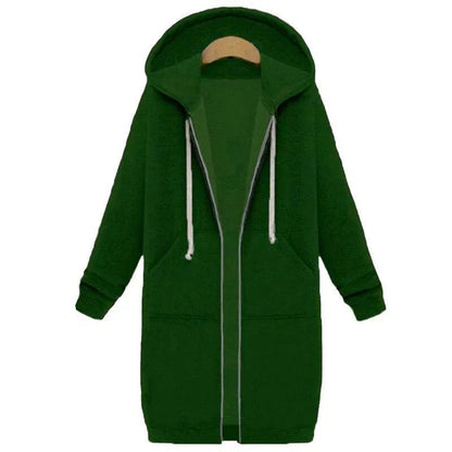 Damen Sweatshirt Lang Geschnitten Reißverschluss