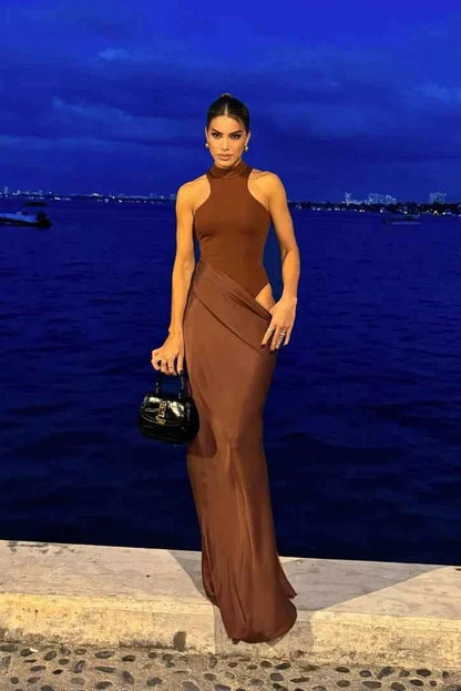 Sommer Maxikleid Rückenfrei Chic - IdealeKleiden
