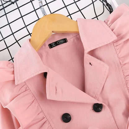 Süße Mädchentrenchcoat Rüschen Design