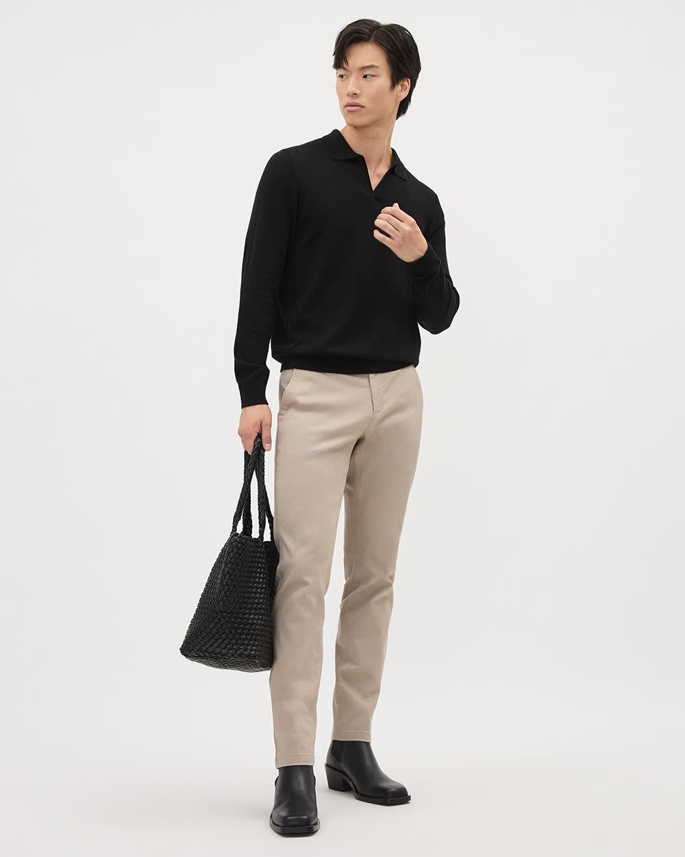 Baumwoll-Polo-Shirt mit Johnny-Kragen Elegant - IdealeKleiden