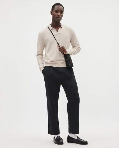 Baumwoll-Polo-Shirt mit Johnny-Kragen Elegant