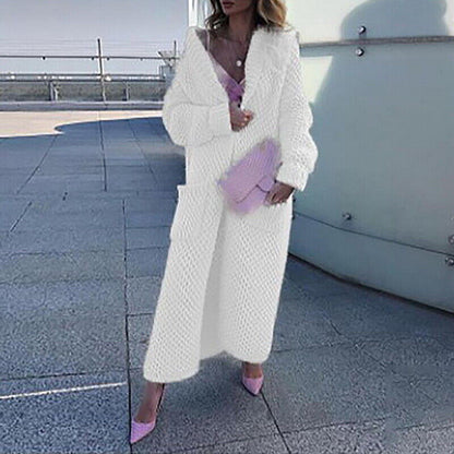 Damen Pullover Lang Strickjacke Elegante Oversize