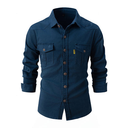 Lässiges Denim-Hemd Mit Taschen