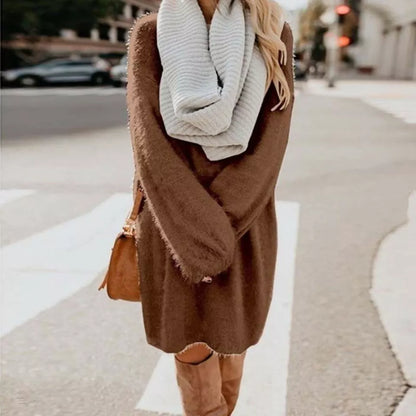 Winterstrickkleid Damen Warm Elegant