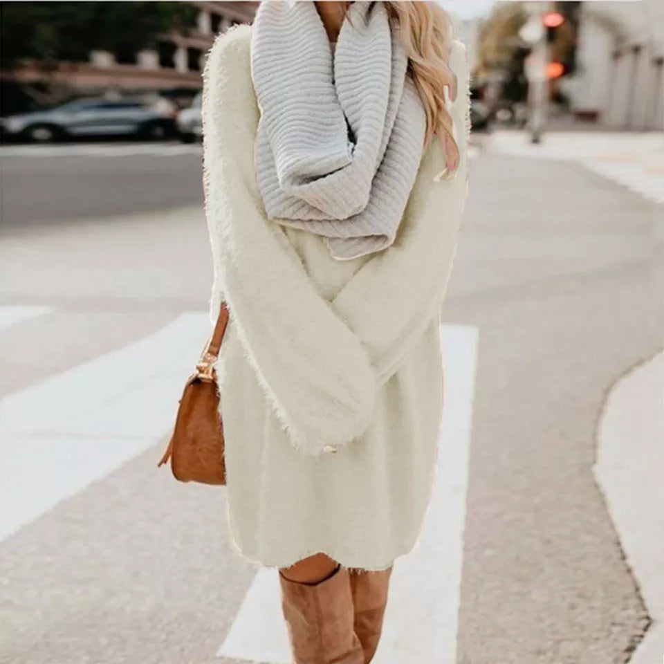 Winterstrickkleid Damen Warm Elegant