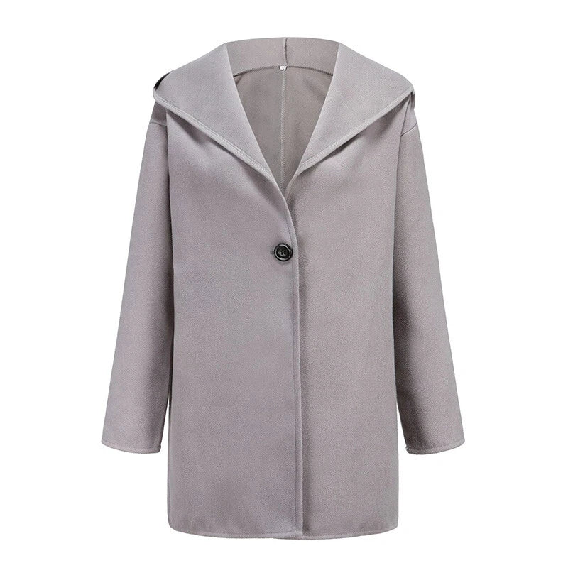 Damen Wintermantel Langschwarz - Eleganter Trenchcoat für Frauen