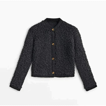Kuschelige Cardigan Damen Bouclé Langärmlig