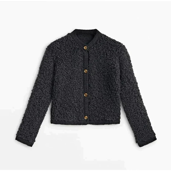Kuschelige Cardigan Damen Bouclé Langärmlig