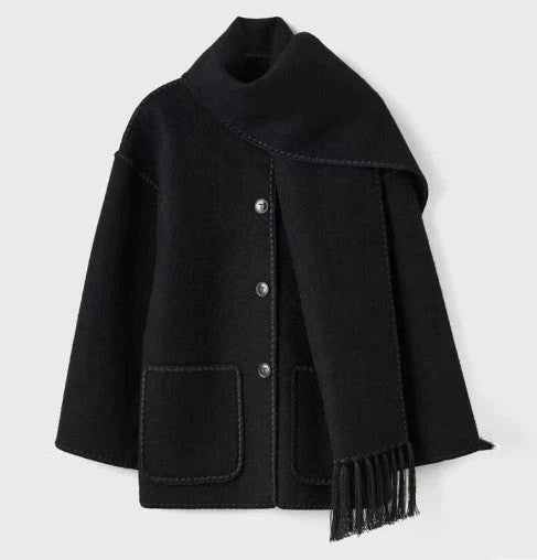 Wintermantel Poncho-Style Oversized Wollmix