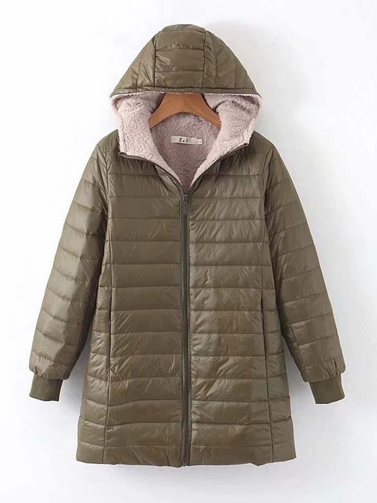 Warme Winterjacke Isoliert Mittellang