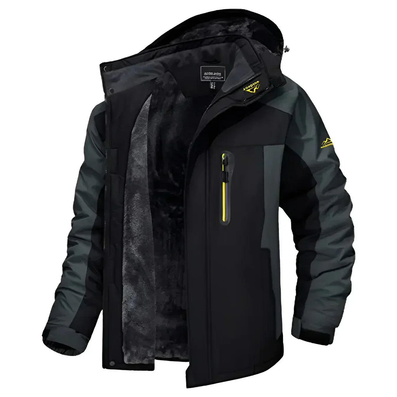 Gefütterte Herren Winterjacke mit Kapuze