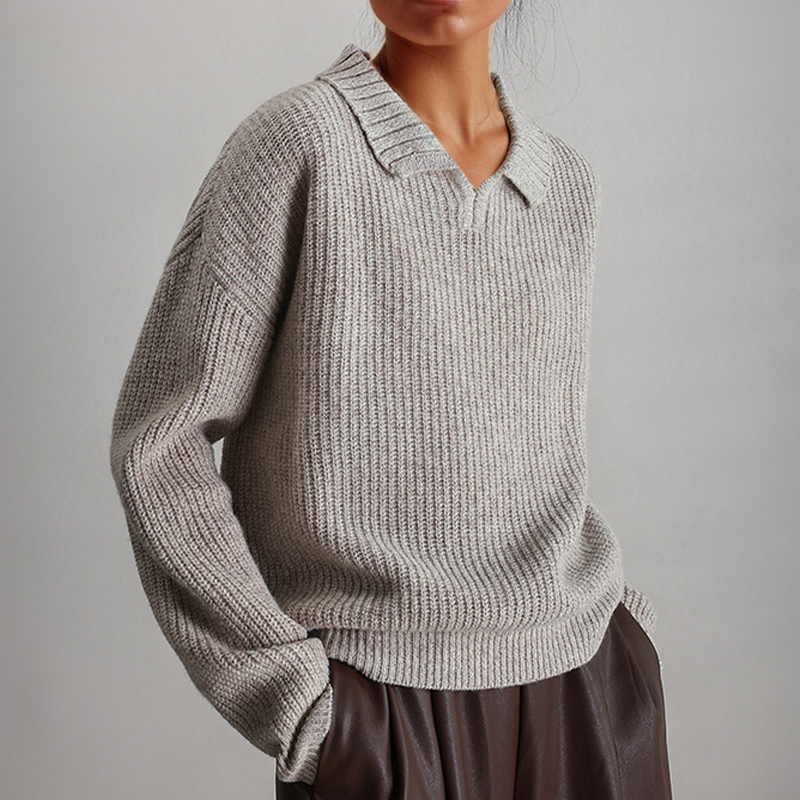 Bequeme Strickpullover Damen Locker Geschnitten