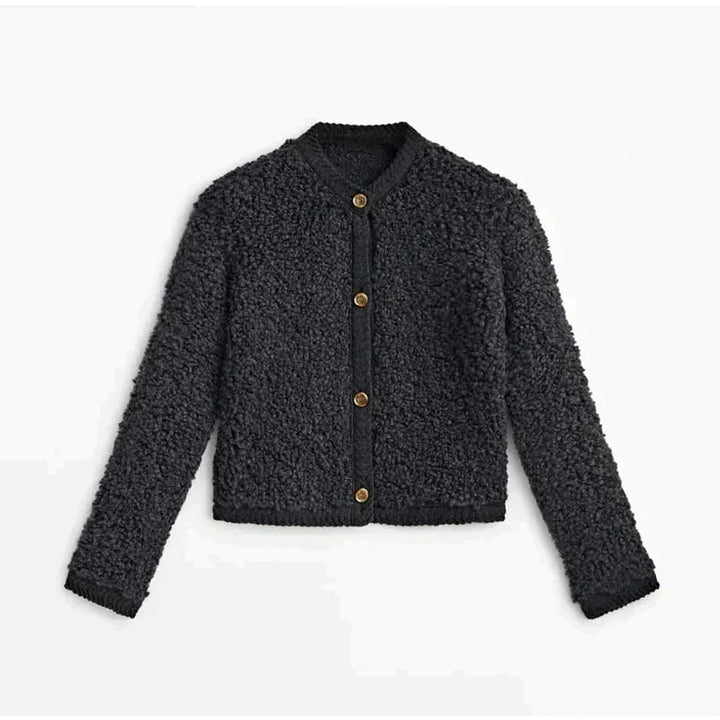 Weiche Teddyjacke Mit Knöpfen Damen