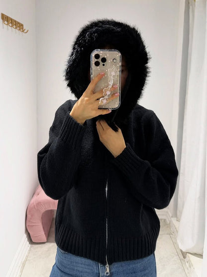Modische Faux-Fur-Jacke Damen