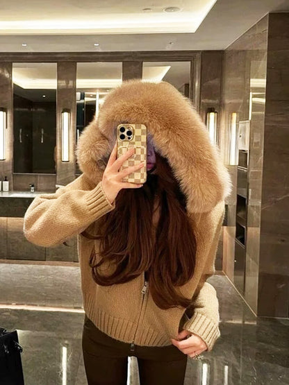 Modische Faux-Fur-Jacke Damen