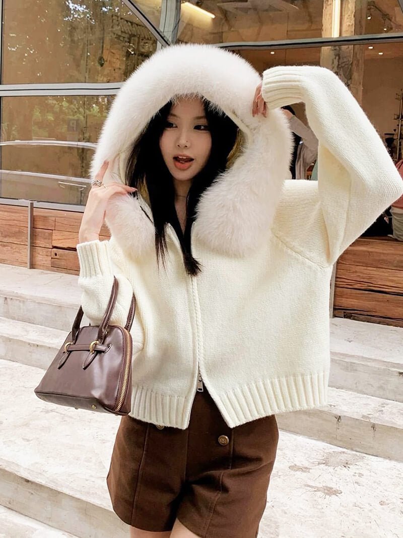 Modische Faux-Fur-Jacke Damen
