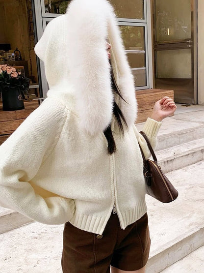 Modische Faux-Fur-Jacke Damen