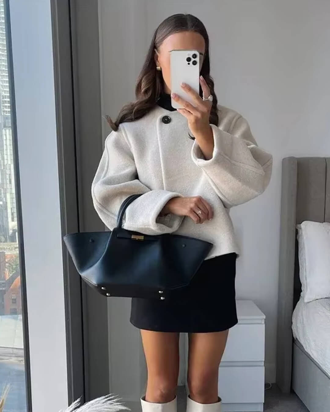 Elegant Knopfmantel Damen