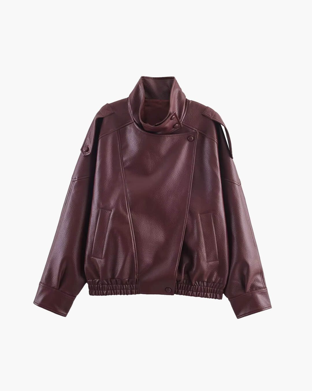 Stylische Lederjacke Asymmetrisch Cut