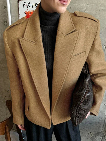 Stylischer Blazer Schulterpolster Damen