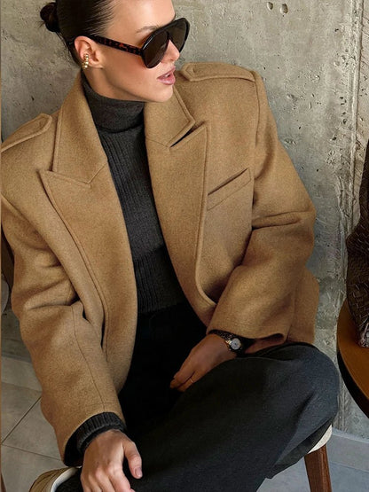 Stylischer Blazer Schulterpolster Damen