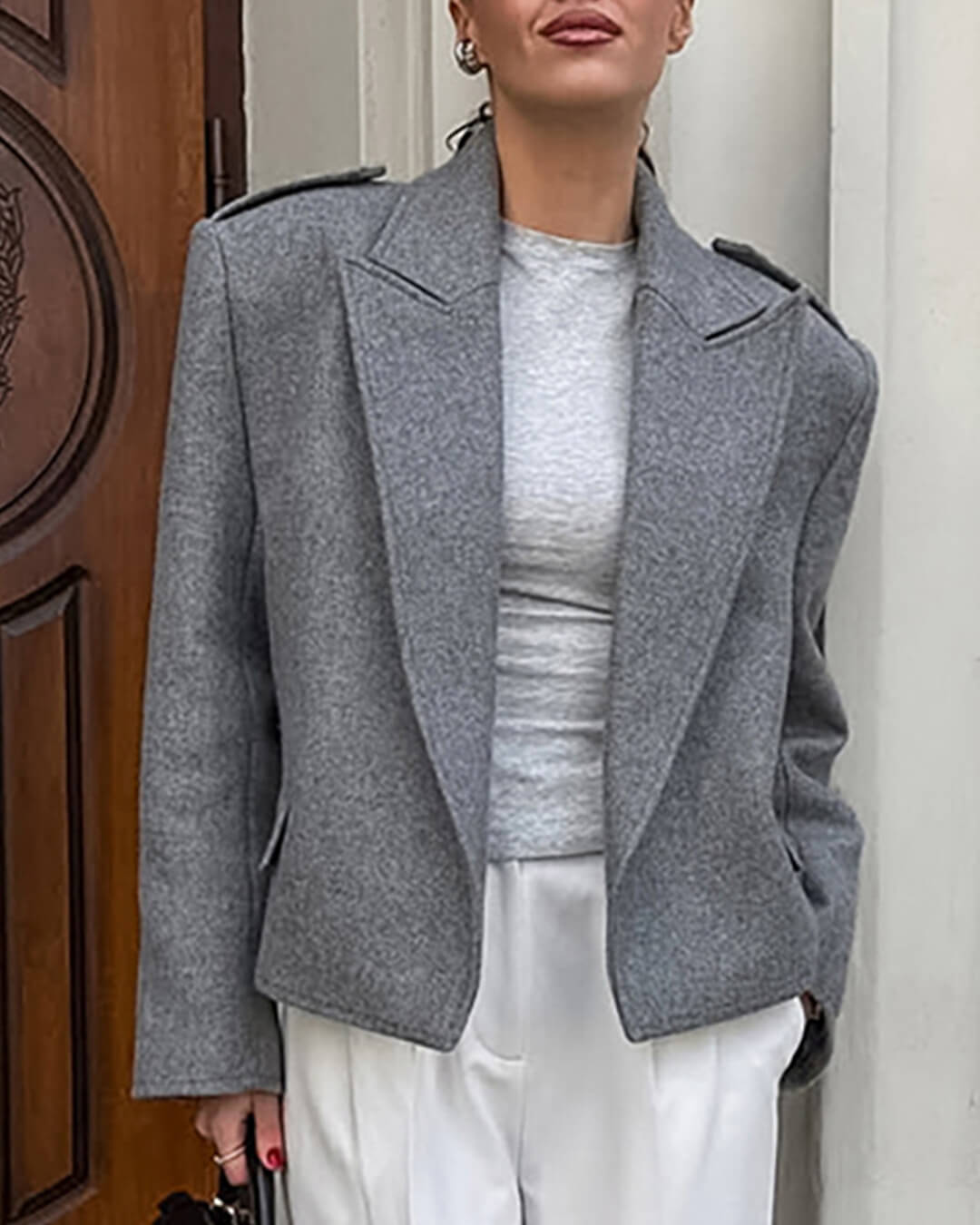 Stylischer Blazer Schulterpolster Damen