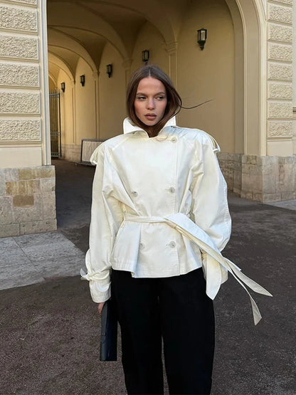 Eleganter Trenchcoat Damen Stehkragen