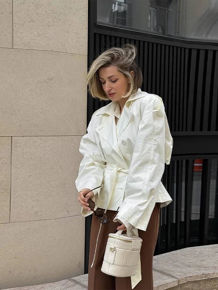 Eleganter Trenchcoat Damen Stehkragen